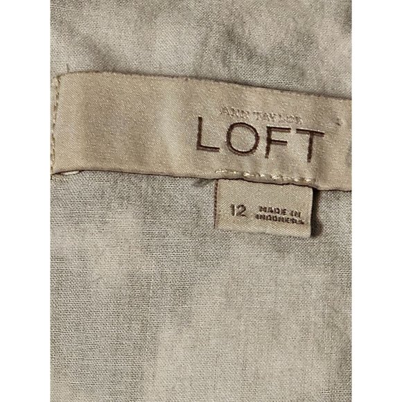 Loft Linen Shift Dress size 12 animal print blue white - Picture 4 of 8